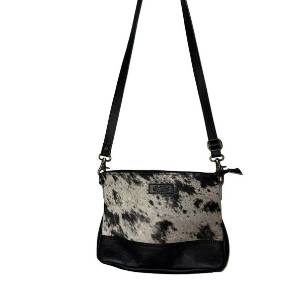 Sixtease Cowhide & Black Leather Crossbody Bag - Picture 1 of 11